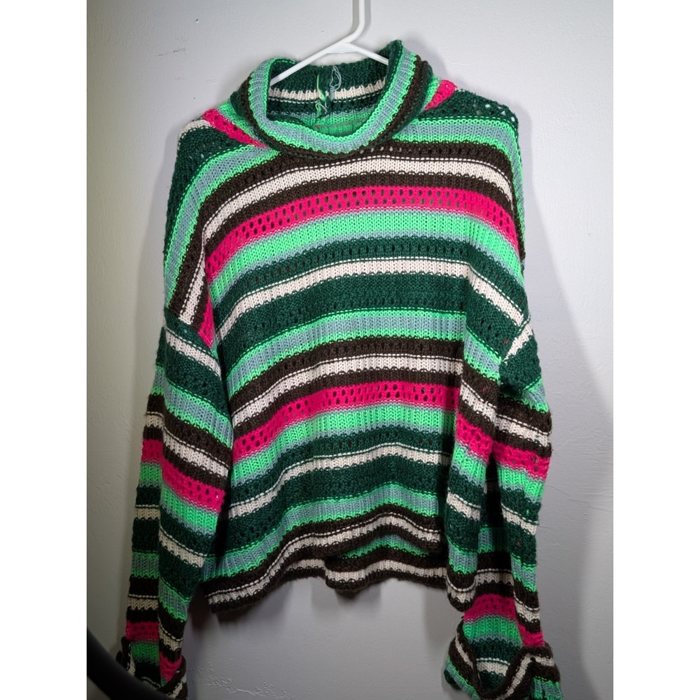 Davi & Dani Soft  Knit Multi Color‎ Cowl Neck Sweater Size 1X